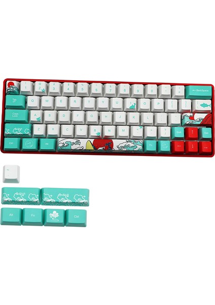 Mercan Deniz Ukyo-E Kiraz Mx Klavye Için Dy-Sub Pbt Keycaps Dıy Ingilizce