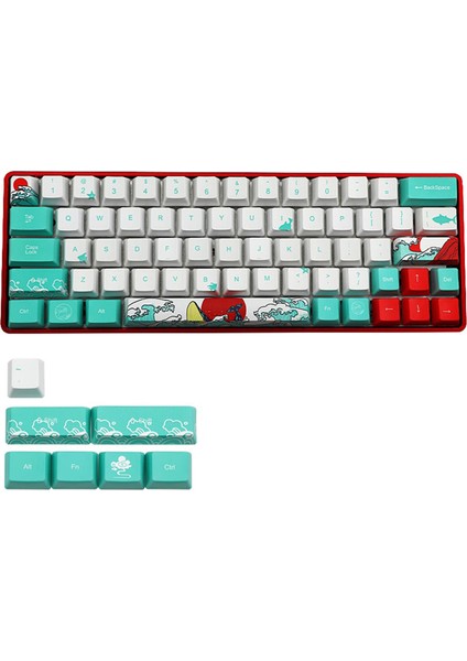 Mercan Deniz Ukyo-E Kiraz Mx Klavye Için Dy-Sub Pbt Keycaps Dıy Ingilizce