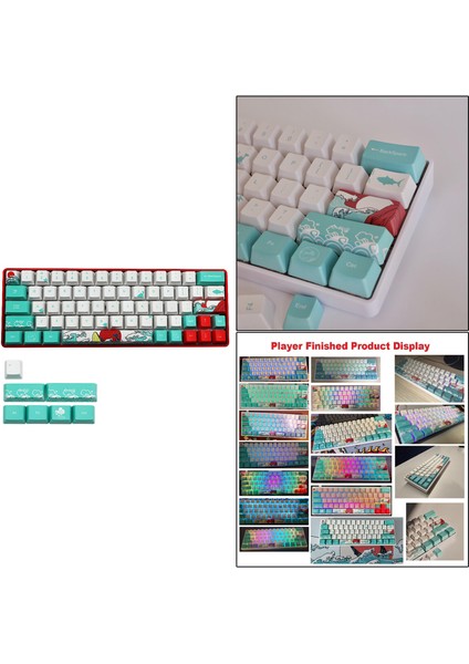 Mercan Deniz Ukyo-E Kiraz Mx Klavye Için Dy-Sub Pbt Keycaps Dıy Ingilizce
