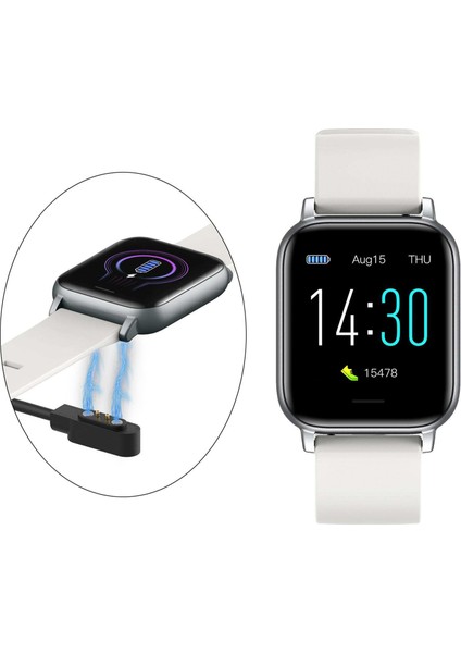 1.3 Inç 2021 Bluetooth Akıllı Izle Bilezik Uyku Monitörü Mesaj Hatırlatma Açık Gri