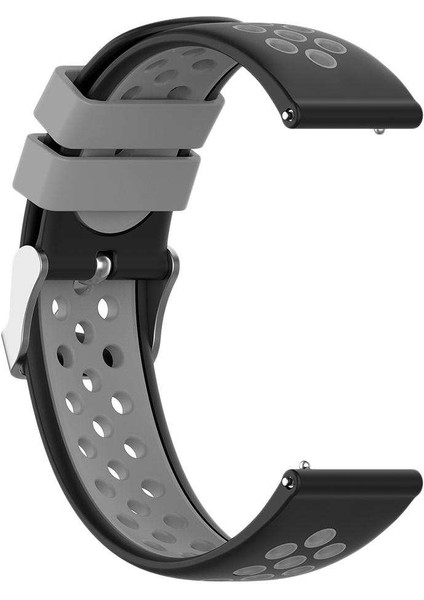 Silikon Bileklik Fitbit Versa2 Akıllı Izle Yedek Siyah + Gri
