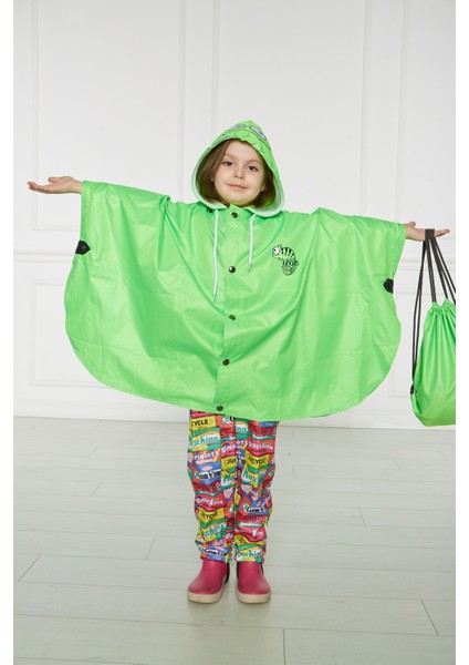 Çocuk Neon Fıstık Yeşili Yağmurluk modelleri