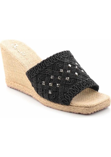 Siyah Örgü Kadın Terlik K048740135 modelleri