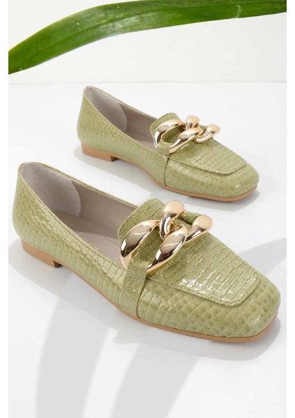 Yeşil Rugan Kadın Loafer Ayakkabı K016411663