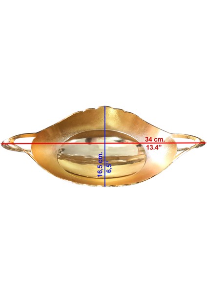 Binbir Trend Altın Renk Kabartma Desenli Gravürlü Gondol Çikolatalık ve Kase