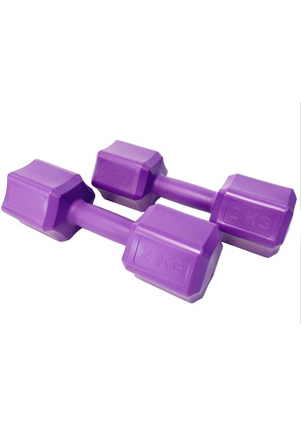 2 kg Mor Dambıl Seti 2 Kgx2 Adet Toplam 4 kg Ağırlık