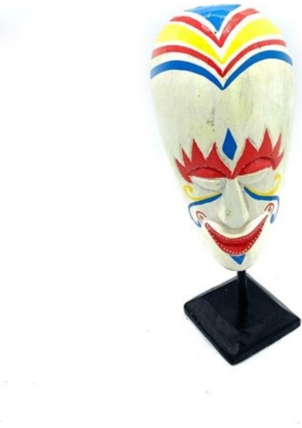 Dünyadan Hediyeler Stantlı Beyaz Mask Totem El Yapımı (30 Cm)