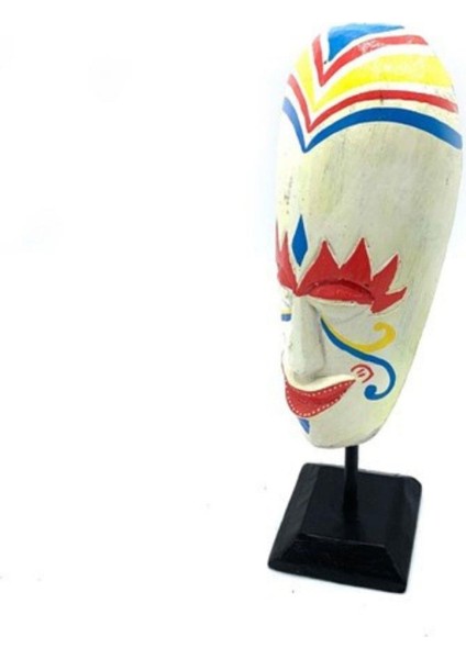 Dünyadan Hediyeler Stantlı Beyaz Mask Totem El Yapımı (30 Cm)