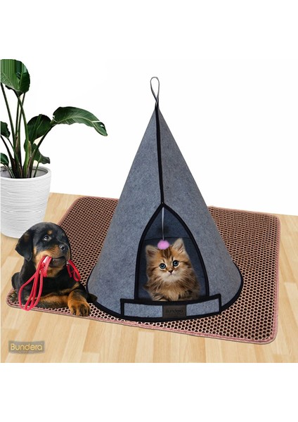 Cat Tower Kedi Yuvası Evi Köpek Yatağı Kulübesi Minderi Evcil Hayvan Pet Çadırı Yuva