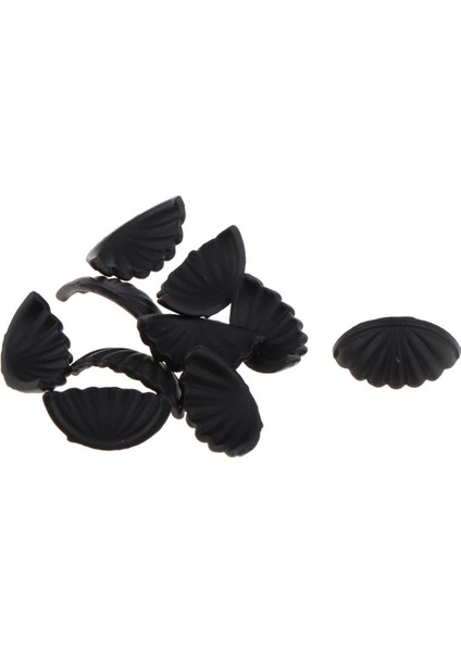 10 Adet 1/6 Dollhouse Minyatür Kabuk Şekli Kapı Kolları Doorknobs Siyah Accs (Yurt Dışından)