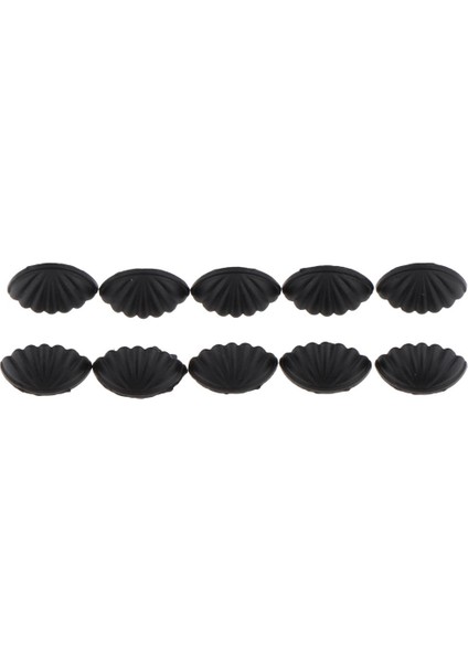 10 Adet 1/6 Dollhouse Minyatür Kabuk Şekli Kapı Kolları Doorknobs Siyah Accs (Yurt Dışından)