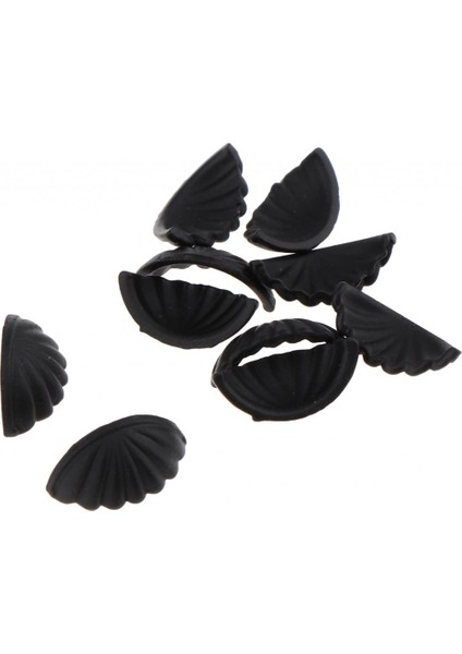 10 Adet 1/6 Dollhouse Minyatür Kabuk Şekli Kapı Kolları Doorknobs Siyah Accs (Yurt Dışından)