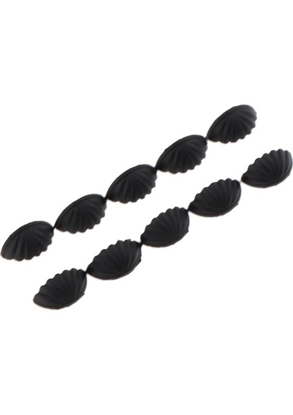 10 Adet 1/6 Dollhouse Minyatür Kabuk Şekli Kapı Kolları Doorknobs Siyah Accs (Yurt Dışından)