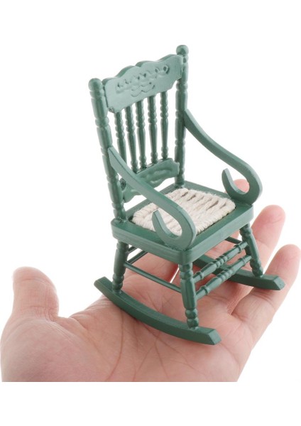 1/12 Bjd Ahşap Sallanan Sandalye Dollhouse Minyatür Mobilya Accs Yeşil (Yurt Dışından) indirimleri