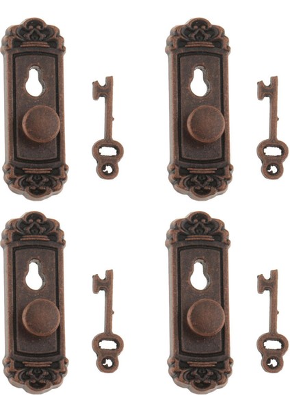 4 Parça 1/12 Dollhouse Minyatür Vintage Kapı Kilitleri ile Anahtarları - Bronz (Yurt Dışından) fiyatları