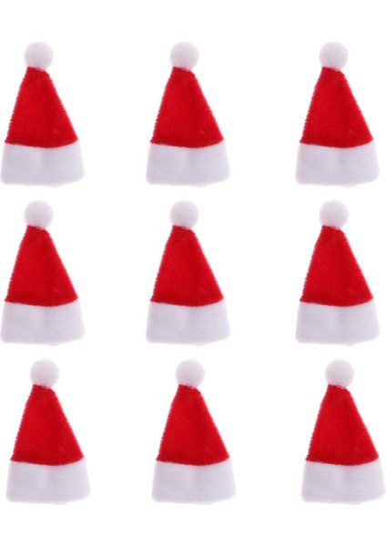 9pack Minyatür Noel Baba Şapka Dollhouse Noel Aksesuarı 1:12 Ölçekli (Yurt Dışından)