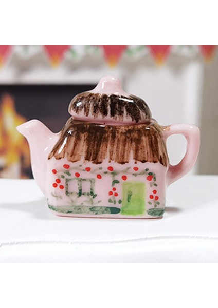 Vintage Stil Porselen Çaydanlık Dollhouse Masa Dekor Için Kapaklı 1/12 Ölçekli (Yurt Dışından) fırsatları