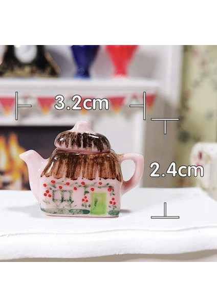 Vintage Stil Porselen Çaydanlık Dollhouse Masa Dekor Için Kapaklı 1/12 Ölçekli (Yurt Dışından) indirimleri