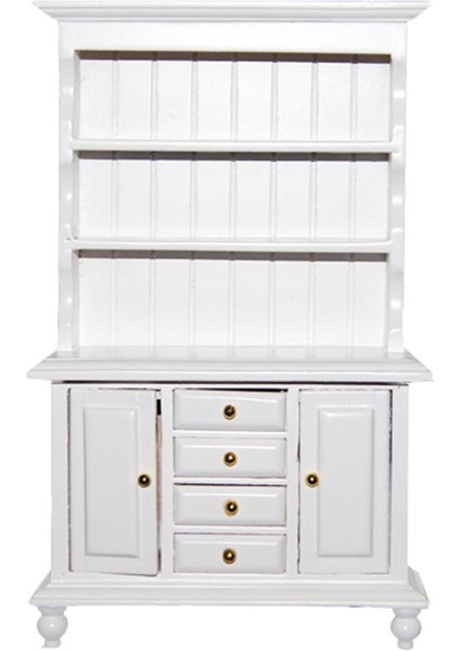Yeni Ahşap Kitaplık Kabine Raf 1:12 Dollhouse Minyatür Mobilya Beyaz (Yurt Dışından)