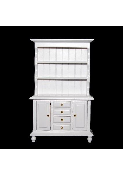 Yeni Ahşap Kitaplık Kabine Raf 1:12 Dollhouse Minyatür Mobilya Beyaz (Yurt Dışından)