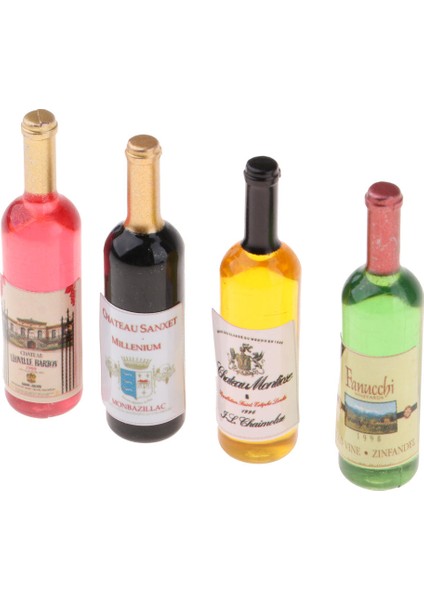 Paketi 4 Minyatür Şarap Şişeleri Dollhouse Pub Bar Malzemeleri Için Şampanya (Yurt Dışından)