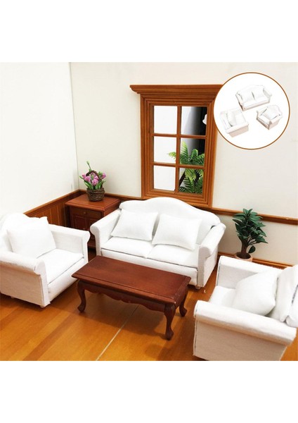 3x Bebek Evi Mobilya Mobilya Minyatür Kanepe 1:12 Oturma Odası Için (Yurt Dışından)
