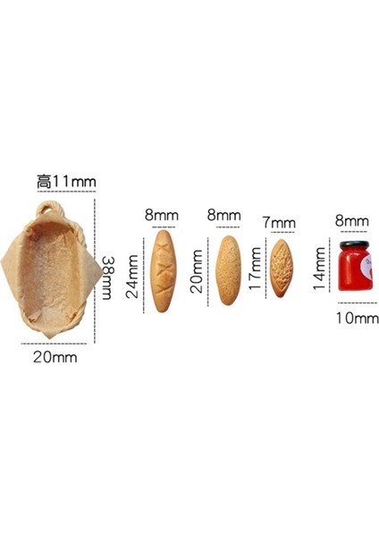 1/12 Minyatür Kızlar Gıda Küçük Ekmek Sepeti Seti Bebek Evi Aksesuarları Oyuncaklar (Yurt Dışından)
