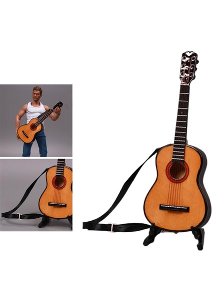 1/6 Ölçekli Enstrüman Ahşap Gitar Modeli Için Dollhouse Masaüstü Dekor (Yurt Dışından)