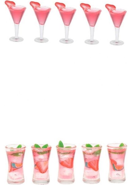 Paketi 10 1:12 Ölçekli Minyatür Kokteyl Kupası Pub Dekorasyon Yaşam Sahneleri (Yurt Dışından)