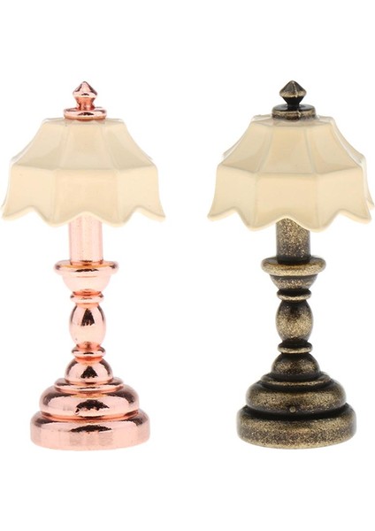2x Vintage Stil Masa Lambaları Için 1:12 Bebekler Ev Minyatür Odası Aksesuar (Yurt Dışından)
