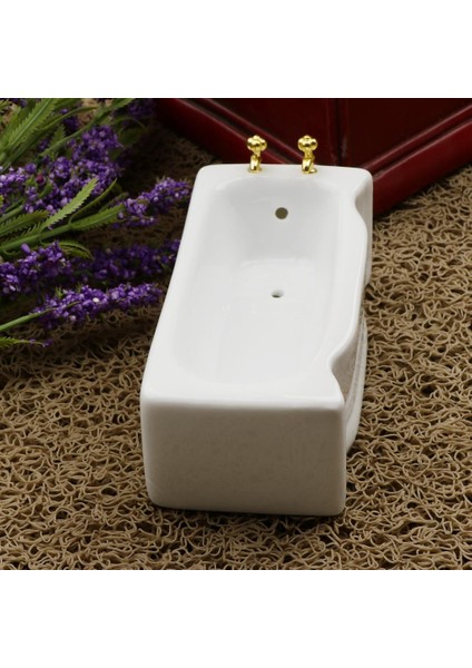2 Adet 1/12 Dollhouse Minyatür Mobilya Banyo Beyaz Seramik Küvet (Yurt Dışından) fiyatları