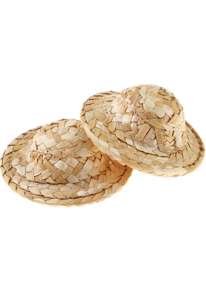 10 Adet Minyatür Hasır Şapka El Sanatları Için 1/12 Bebek Evi Bahçe Dekorasyon Için (Yurt Dışından) modelleri