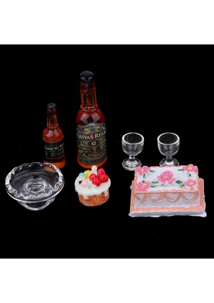 Prettyria 6 Adet Mutfak Gıda ve 12 Adet Sofra 1/12 Dollhouse Minyatür Modeli (Yurt Dışından)