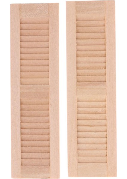 6 Pairs El Yapımı 1/12 Dollhouse Mobilya Ahşap Kepenkler Kör Pencere Dıy (Yurt Dışından)