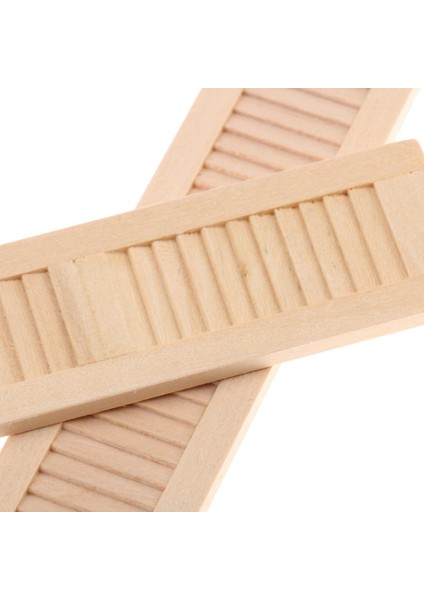 6 Pairs El Yapımı 1/12 Dollhouse Mobilya Ahşap Kepenkler Kör Pencere Dıy (Yurt Dışından)