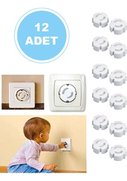 Priz Kapağı, Priz Koruyucu, Priz Kapatıcı 12 Adet