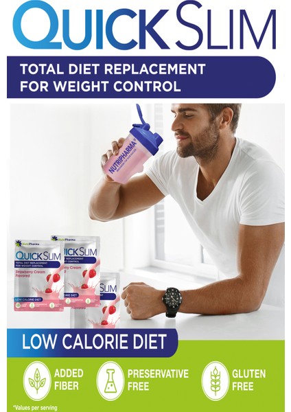Quick Slim Çilek (Strawberry Cream) Aromalı, 23G X 30 Saşe