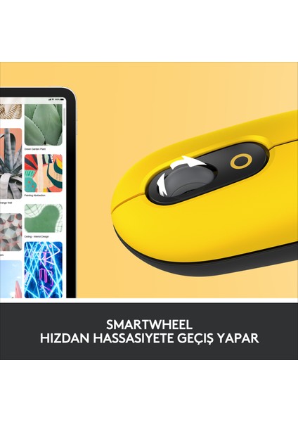 POP Mouse Blast Emoji Tuşlu Sessiz Kablosuz Mouse - Sarı&Siyah