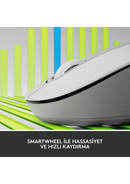 Signature M650 Küçük ve Orta Boy Sağ El Için Sessiz Kablosuz Mouse - Beyaz