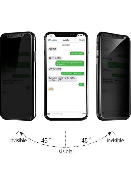 Arazon Apple iPhone 12 Pro Max Privacy Hayalet Temperli Cam Ekran Koruyucu