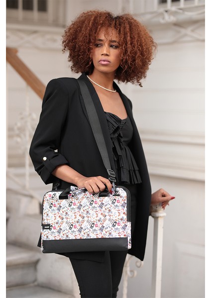 Moserini 14"-14.2" Taban Korumalı, Omuz Askılı Desenli Macbook Air-Pro Laptop Çantası - Spica modelleri