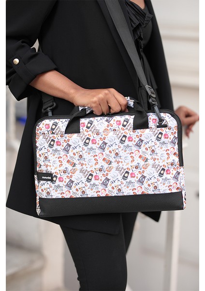 Moserini 14"-14.2" Taban Korumalı, Omuz Askılı Desenli Macbook Air-Pro Laptop Çantası - Spica fırsatları