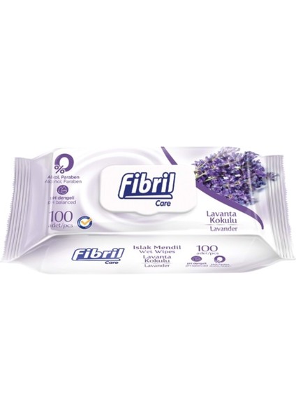 Islak Havlu Mendil 100 Yaprak Lavanta Plastik Kapaklı (24 Lü Set) 2400 Yaprak