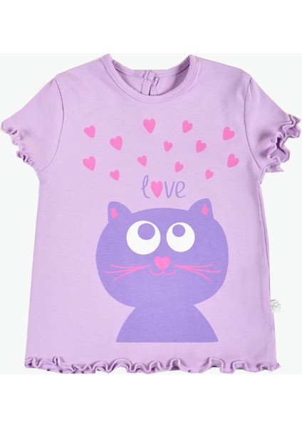 Mendil Overloklu Tshirt,lila