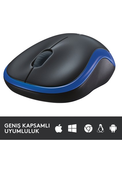 M185 USB Alıcılı Kompakt Kablosuz Mouse - Mavi