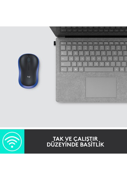 M185 USB Alıcılı Kompakt Kablosuz Mouse - Mavi