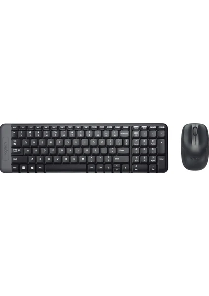 MK220 Kablosuz Türkçe Klavye Mouse Seti - Siyah