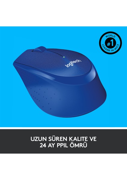 M330 Sessiz Kablosuz Optik Mouse - Mavi