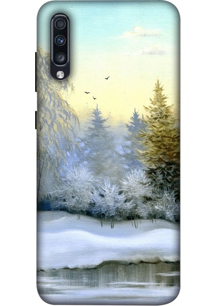 Samsung Galaxy A70 Kılıf Baskılı Kış Desenli Zipax A++ Silikon - 8583