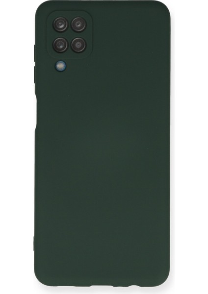 Samsung Galaxy A12 Kılıf Nano Içi Kadife Silikon - Koyu Yeşil